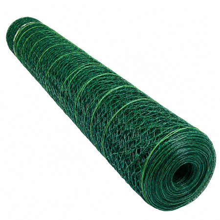 Plasa Rabitz zincata plastifiata 1 x 10 m, ochi 25 mm, sarma 1 mm, verde